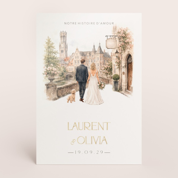Faire part mariage votre histoire d'amour illustrée TA0110-2600071-09-0