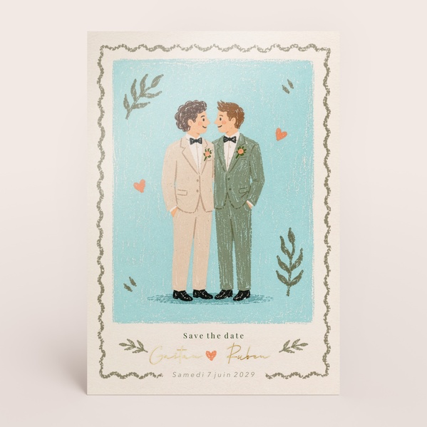 Faire part mariage votre histoire, illustrée autrement TA0110-2600075-09-0
