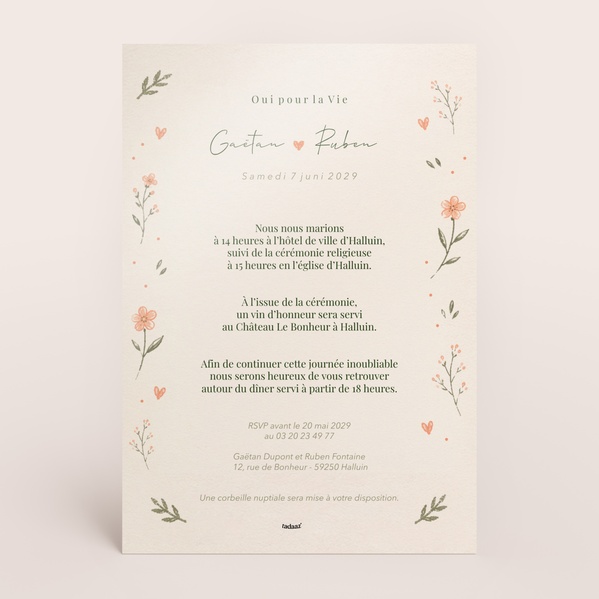 Faire part mariage votre histoire, illustrée autrement TA0110-2600075-09-1