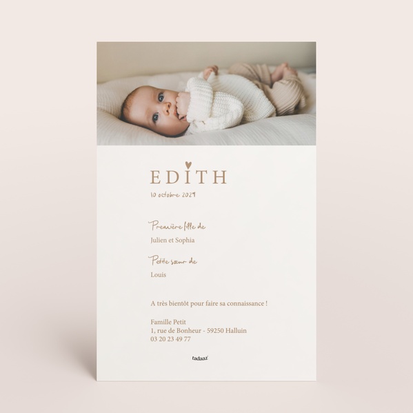 Faire part naissance petit coeur et douce photo TA05500-2600123-09-1