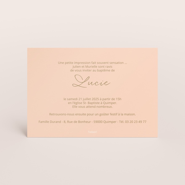 Invitation baptême photo et couronne de fleurs aquarelle TA0557-1900004-09-1