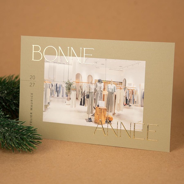 Carte de voeux professionnelle 2027 tons naturels et dorure TA1187-2600044-09-100