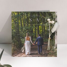 faire part mariage minimaliste avec photo et fleurs sechees TA0110-2200055-09 1