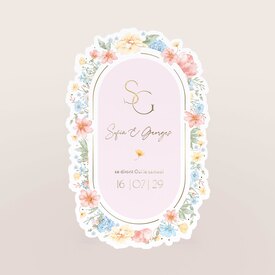 faire part mariage contours decoupes floral et omance TA0110-2600089-09 1