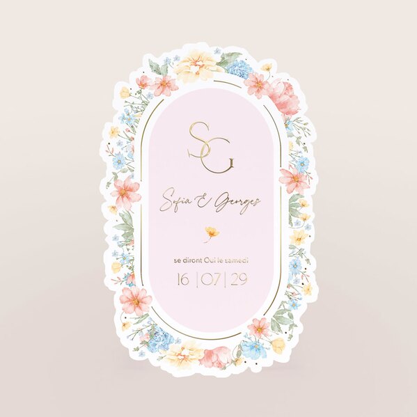 faire part mariage contours decoupes floral et omance TA0110-2600089-09 1