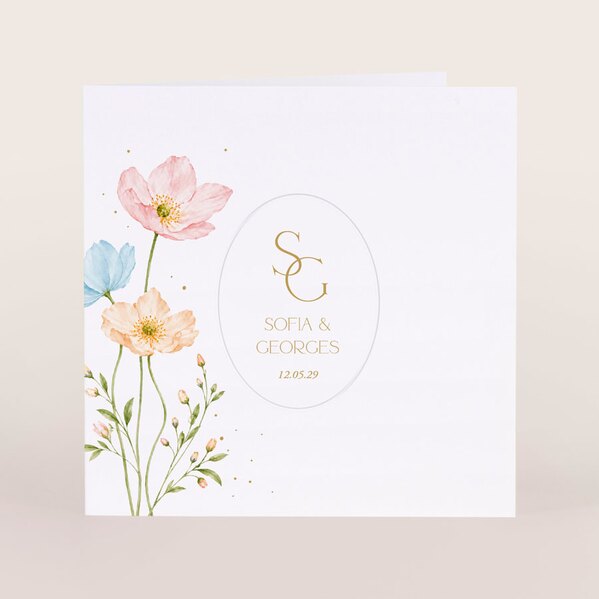 faire part mariage carre floral et romance TA0110-2600090-09 1