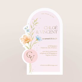 faire part mariage arrondi floral et romance TA0110-2600091-09 1
