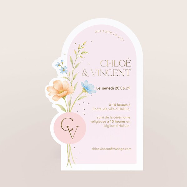 faire part mariage arrondi floral et romance TA0110-2600091-09 1