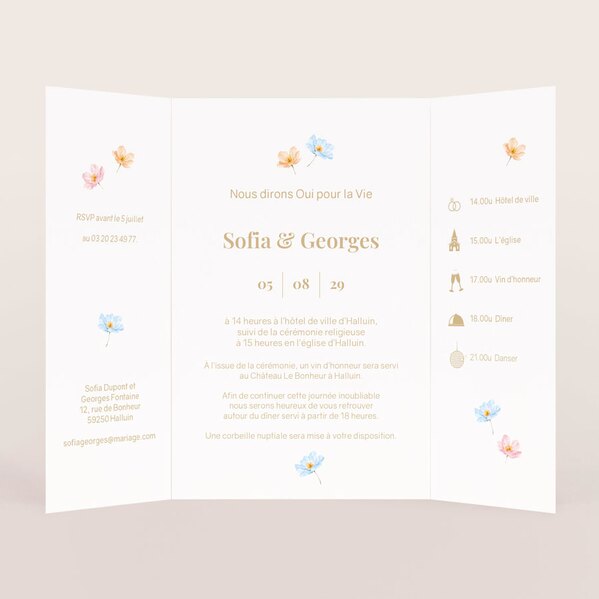 faire part mariage pochette floral et romance TA0110-2600092-09 2
