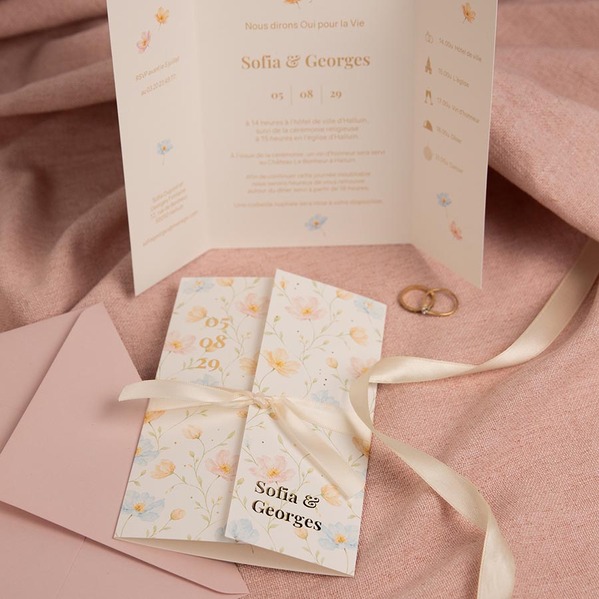 faire part mariage pochette floral et romance TA0110-2600092-09 3