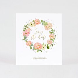 save the date mariage feuillage fleurs pastel et dorure TA0111-1900007-09 1