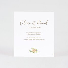 save the date mariage feuillage fleurs pastel et dorure TA0111-1900007-09 2