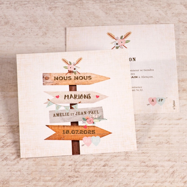 carte invitation mariage pancarte champetre TA0112-1900001-09 1
