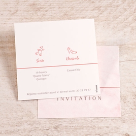 carton d invitation carre marbre rose TA0112-1900006-09 2