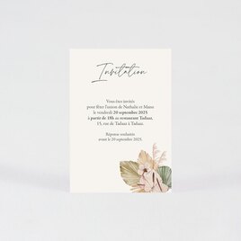 carte d invitation mariage fleurs de palme TA0112-2000016-09 1