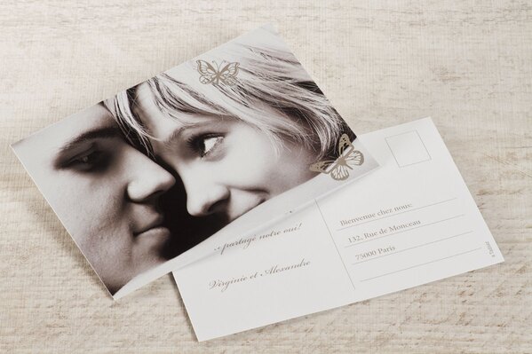 carte remerciement mariage avec papillons cremes TA0117-1300011-09 1
