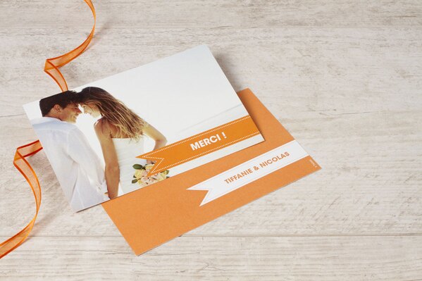 carte remerciement mariage mercigramme orange TA0117-1500005-09 1