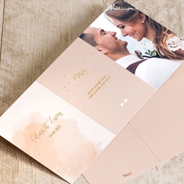 carte remerciement mariage triptyque aquarelle rose poudre et confettis TA0117-1900007-09 2