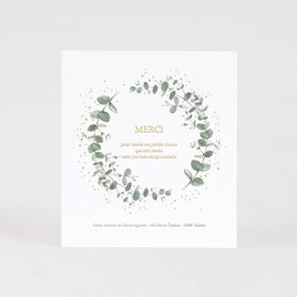 carte de remerciements mariage couronne eucalyptus et dorure TA0117-1900024-09 1