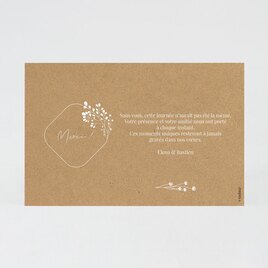 carte de remerciement mariage fleurs blanches sur fond kraft TA0117-2400005-09 2