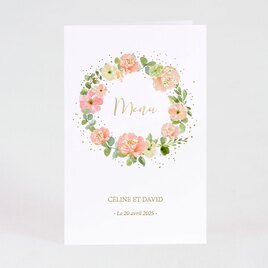 menu mariage feuillage fleurs pastel et dorure TA0120-1900034-09 1