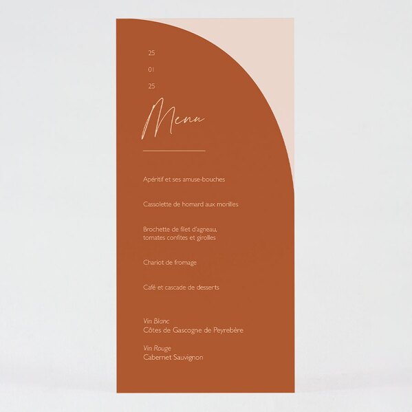 carte menu mariage terracotta graphique TA0120-2000008-09 1