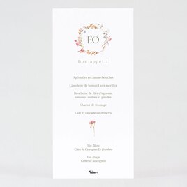 menu mariage envolee de fleurs decor automnal TA0120-2200012-09 2