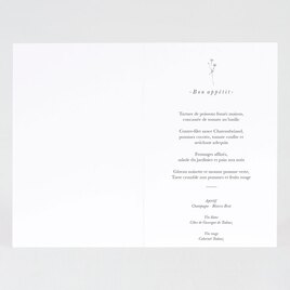 menu mariage fleurs blanches sur fond vert TA0120-2300005-09 2