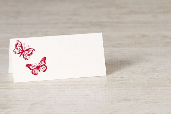 marque place mariage papier blanc et papillons rouges TA0122-1300017-09 1