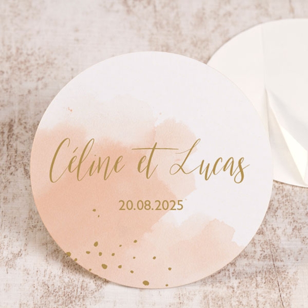 grand sticker mariage aquarelle rose poudre et confettis TA01905-1900004-09 1