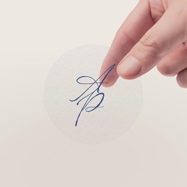 sticker mariage rond transparent et initiales TA01905-2600037-09 1