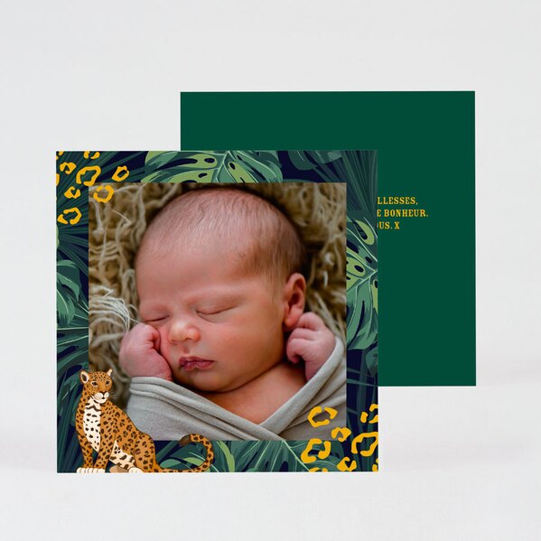 carte de remerciement naissance guepard et foret tropicale TA0517-2000001-09 1