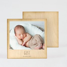 carte remerciement naissance en bois avec photo TA0517-2000009-09 1