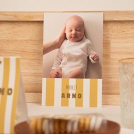 carte remerciement bapteme rayures tendances et photo TA0517-2600037-09 3
