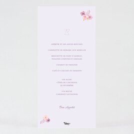 carte menu bapteme couronne de fleurs champetre TA0529-2000009-09 2