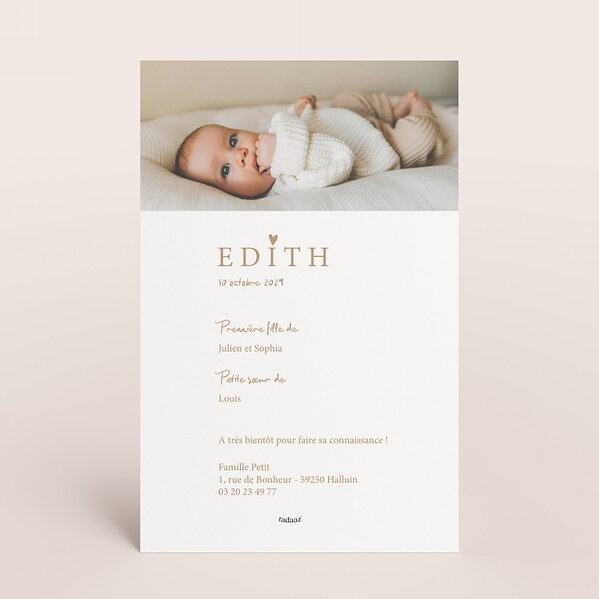 faire part naissance petit coeur et douce photo TA05500-2600123-09 2