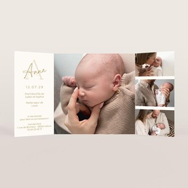 faire part naissance doubles volets et dorure TA05500-2600125-09 2