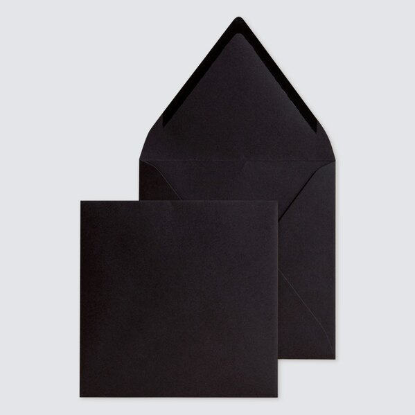 Enveloppe carrée noire avec un rabat droit - Fête