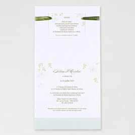 faire part mariage fleurs printanieres et ruban vert buromac 108008 TA108-008-09 2