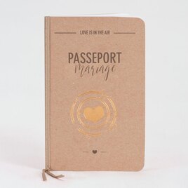 faire part mariage passeport kraft avec tampon coeur cuivre TA108-047-09 1