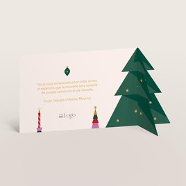 carte de fin d annee entreprise festive dorure et son sapin decoupe TA1187-2600049-09 2