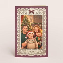 carte de voeux cadre effet dentelle et photo de famille TA1188-2600091-09 1