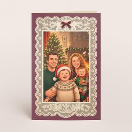 carte de voeux cadre effet dentelle et photo de famille TA1188-2600091-09 1