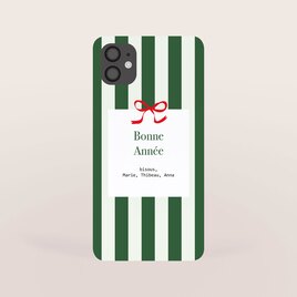 carte de voeux elegance rayee vert et blanc et joli noeud rouge TA1188-2600136-09 1