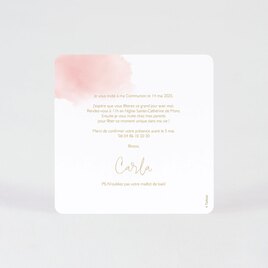 invitation profession de foi aquarelle rose et colombe TA1227-1800016-09 2