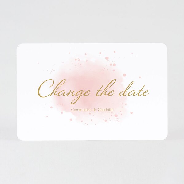 change the date communion fille aquarelle rose TA1227-2000005-09 1