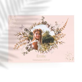 carte remerciement communion couronne de fleurs sechees TA1228-2300014-09 1