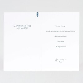 carte menu communion minimaliste avec pompon TA1229-2400008-09 2