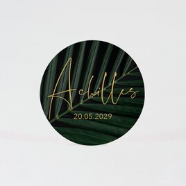 sticker rond communion feuille tropicale chic TA12905-2200038-09 2