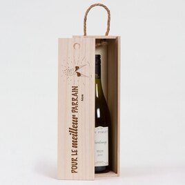 caisse de vin en bois texte et motif vertical TA14936-2100017-09 2